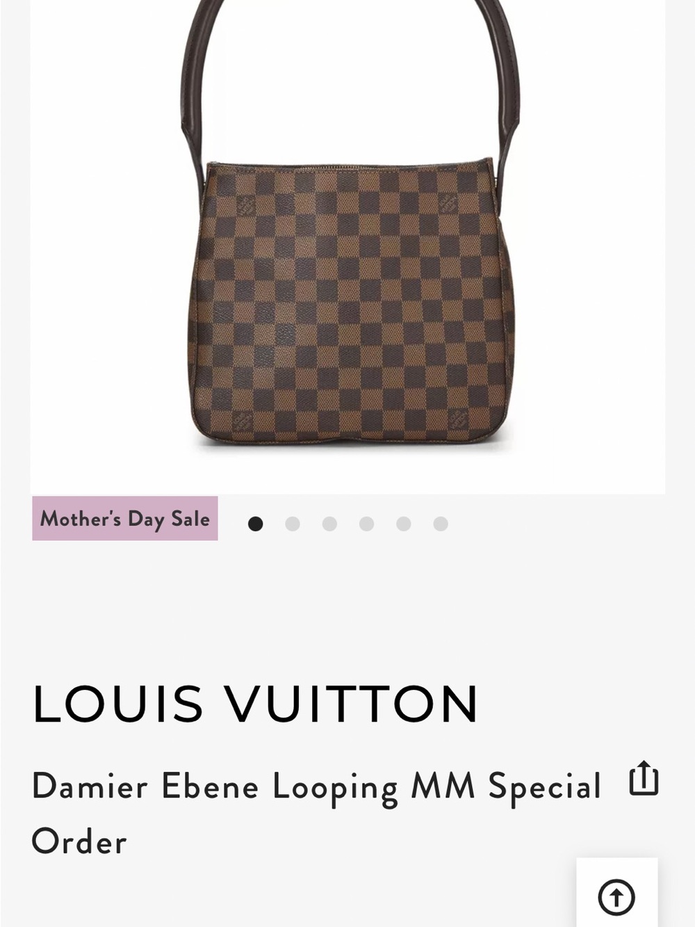 Louis Vuitton Damier Ebene Check Shoulder Bag - Brown